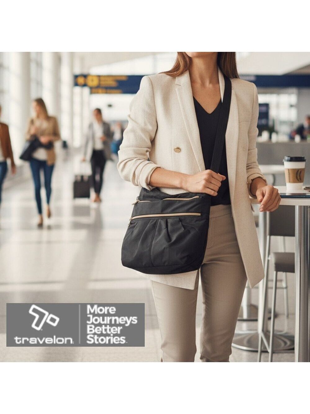 Travelon Anti-Theft Black Crossbody Bag – Functional & Secure